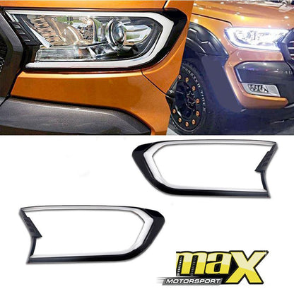 Ranger T7/ Everest (16-On) Headlight Surround With DRL maxmotorsports