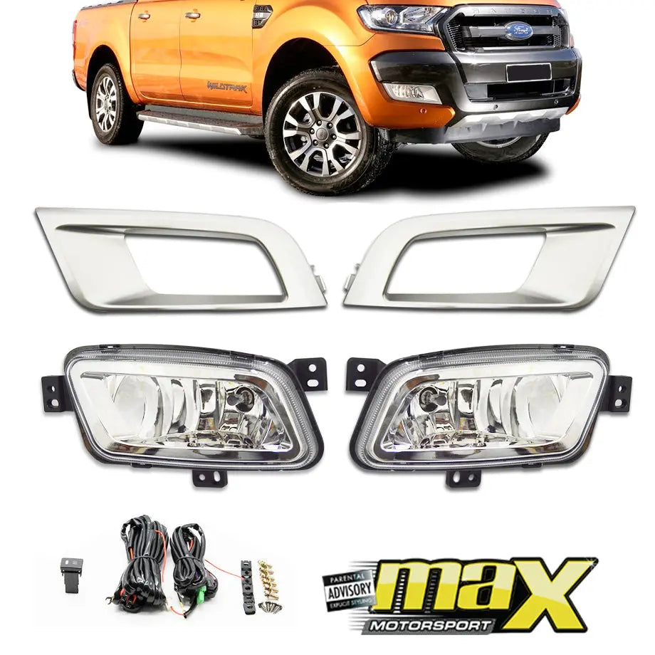 Ranger T7 (16-On) Wildtrak Crystal Fog Lamps & Covers With Wiring maxmotorsports