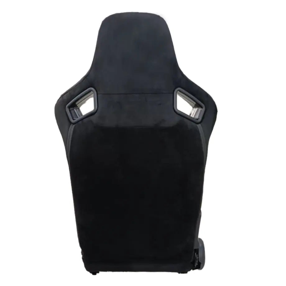 Reclinable Racing Seats - Black Suede With Tartan Cloth (Pair) Max Motorsport