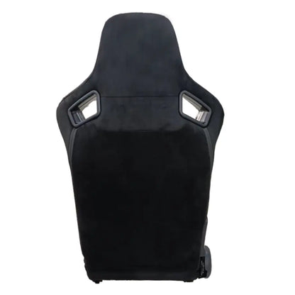 Reclinable Racing Seats - Black Suede With Tartan Cloth (Pair) Max Motorsport