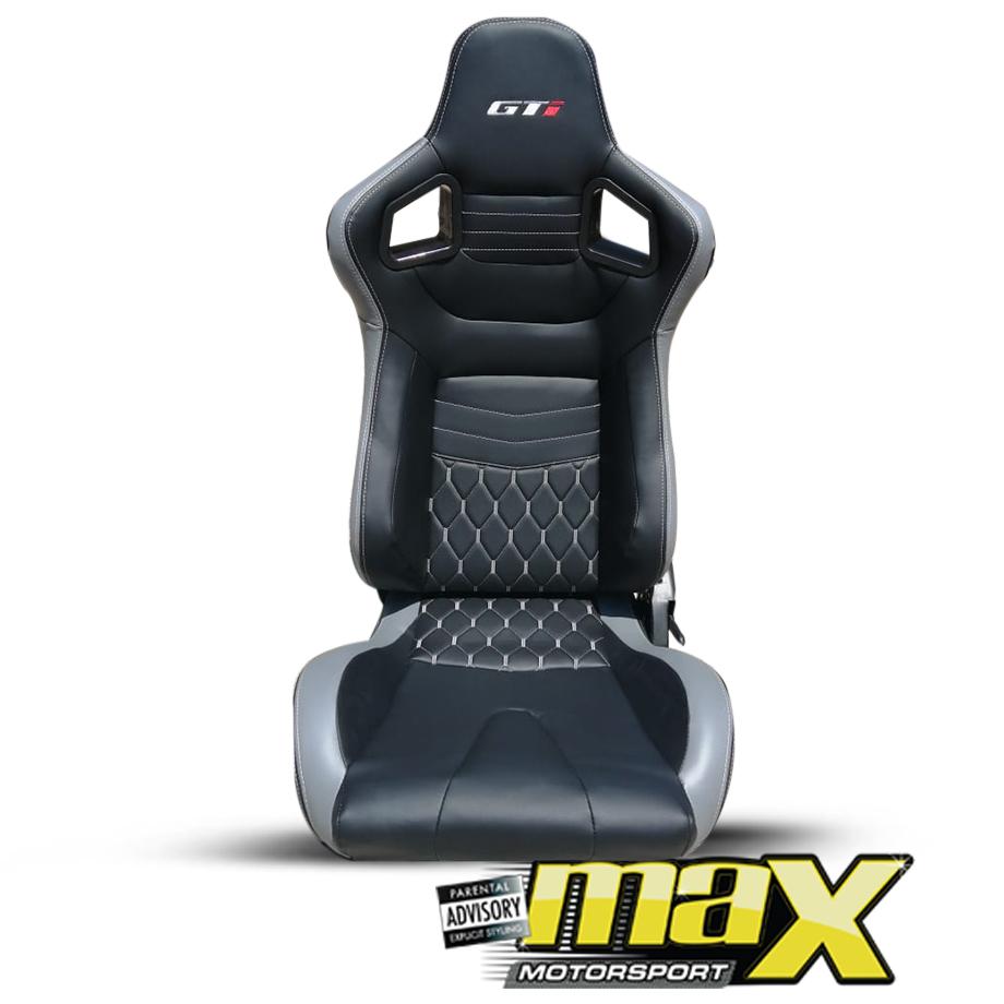 Reclinable Racing Seats - GTI Logo - PVC (Pair) maxmotorsports