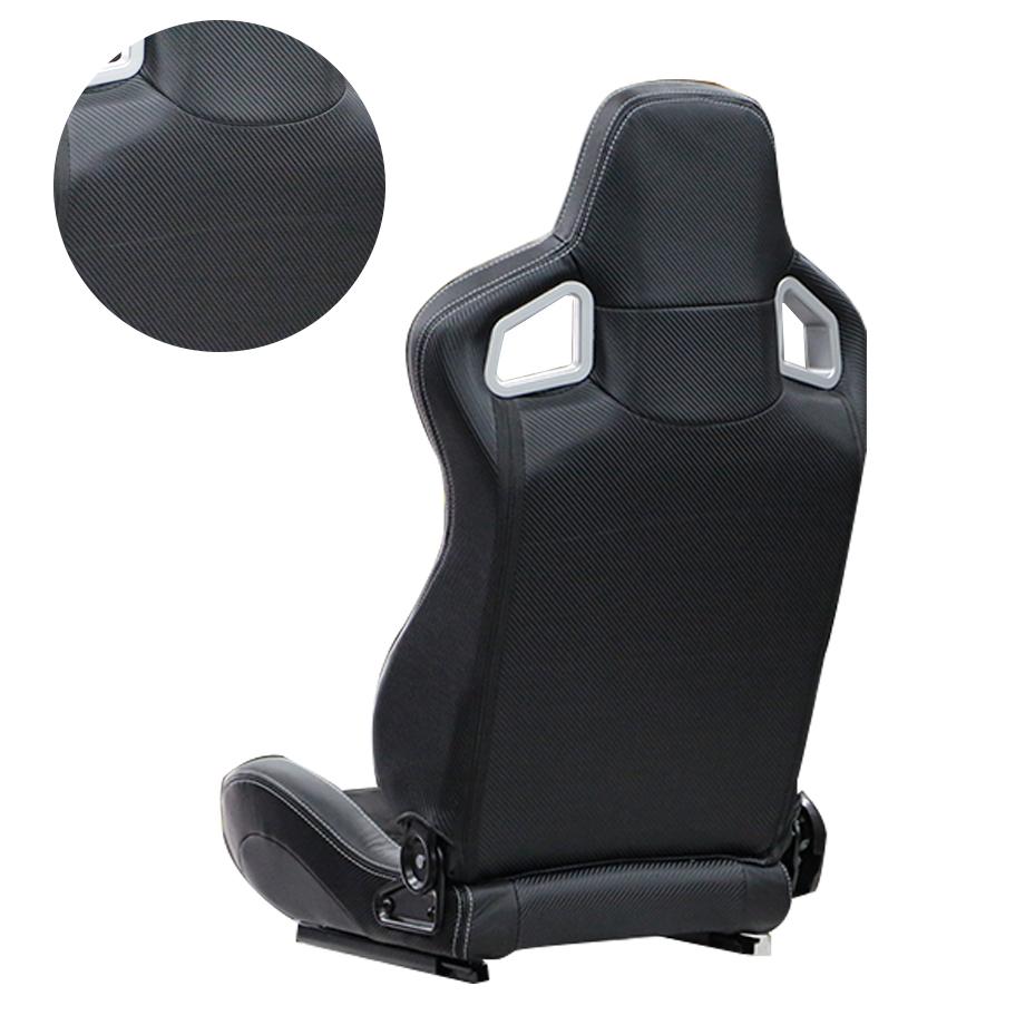 Reclinable Racing Seats Leather Alcantara Finished (Pair) Max Motorsport