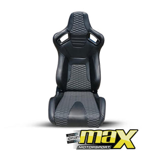 Reclinable Racing Seats PVC + Carbon Look (Pair) maxmotorsports