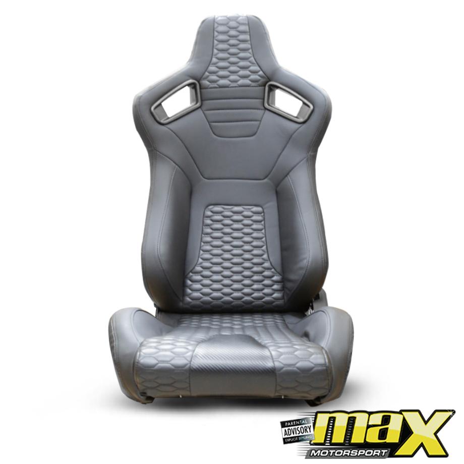 Reclinable Racing Seats PVC + Carbon Look (Pair) maxmotorsports