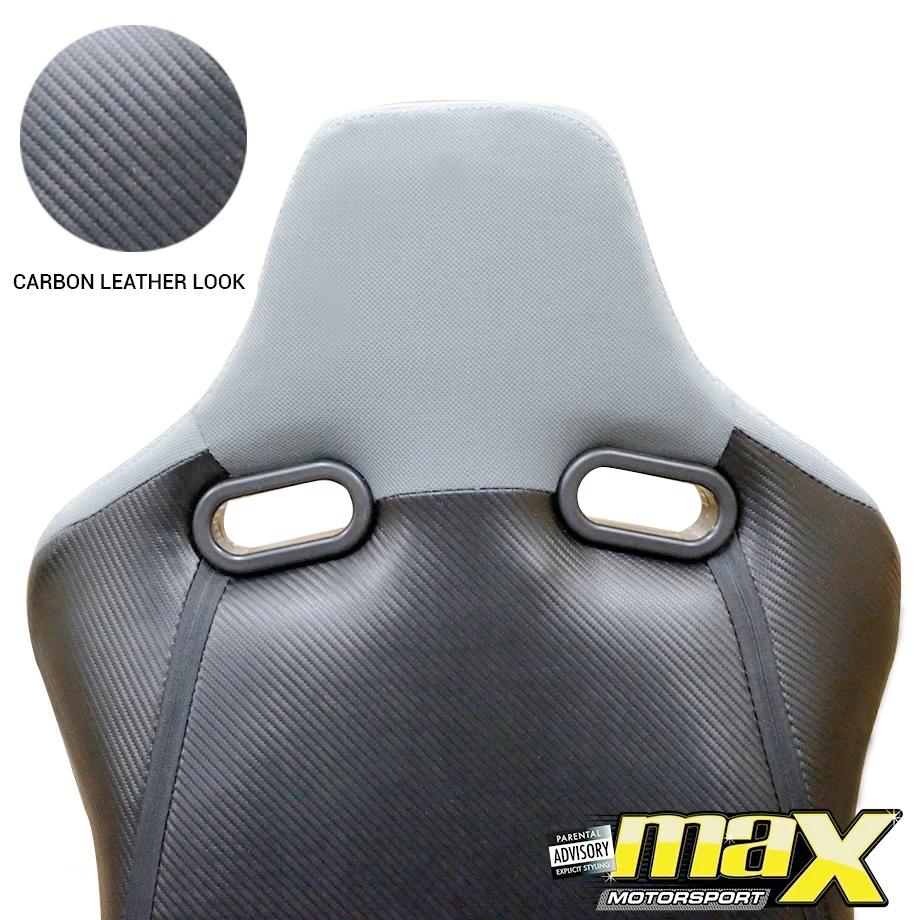 Reclinable Racing Seats PVC + Cloth (Pair) Max Motorsport