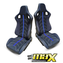 Load image into Gallery viewer, Reclinable Racing Seats PVC + Suede (Pair) maxmotorsports
