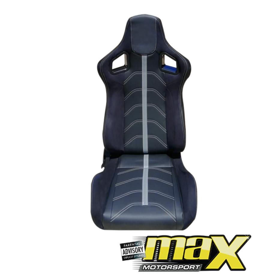 Reclinable Racing Seats PVC + Suede (Pair) maxmotorsports