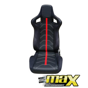 Reclinable Racing Seats PVC + Suede (Pair) maxmotorsports