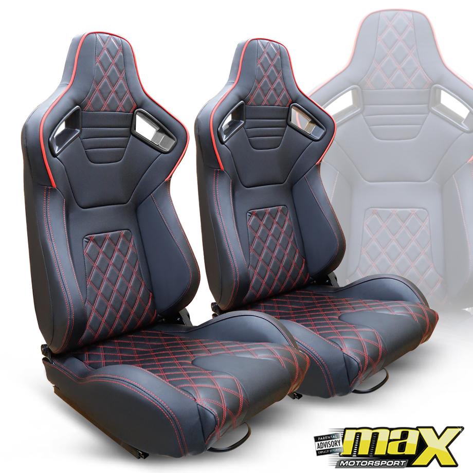Reclinable Racing Seats PVC (Pair – Max Motorsport