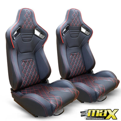 Reclinable Racing Seats PVC (Pair Max Motorsport