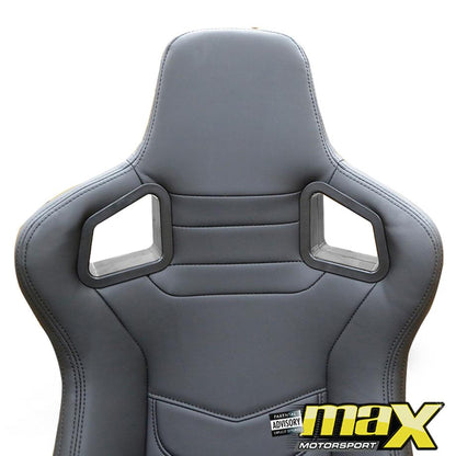 Reclinable Racing Seats PVC (Pair) Max Motorsport