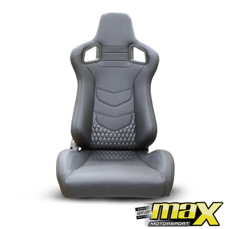 Reclinable Racing Seats PVC (Pair) Max Motorsport