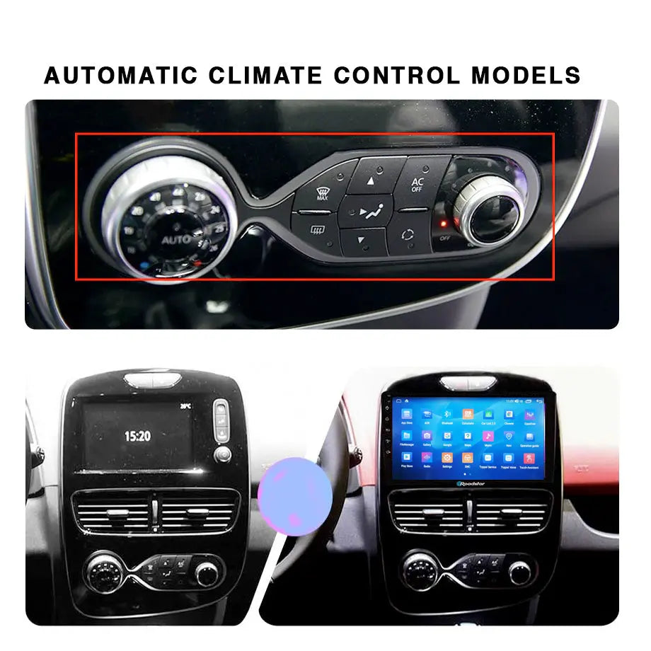Renault Clio (17-20) A/C - 10.1 Inch Roadstar Android Entertainment & GPS System With Voice Command Roadstar