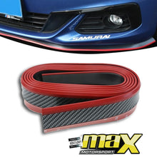 Load image into Gallery viewer, Samurai Universal Rubber Spoiler (Red &amp; Carbon Fibre) maxmotorsports
