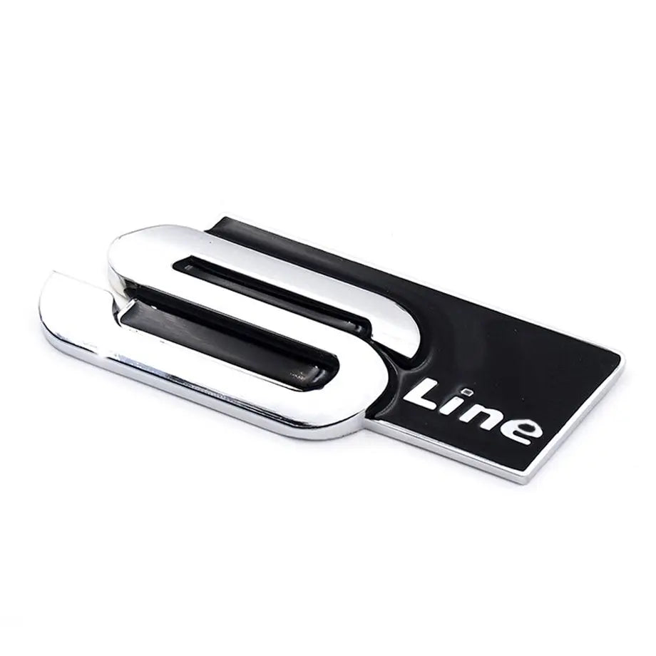 Side Fender Logo Badges - Audi S-Line (Chrome + Black) maxmotorsports