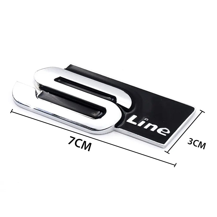 Side Fender Logo Badges - Audi S-Line (Chrome + Black) maxmotorsports