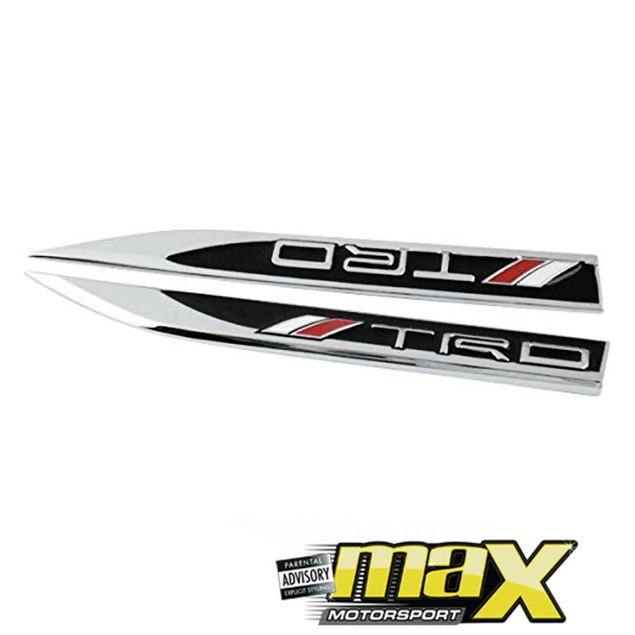 Side Fender Logo Badges - TRD (Black & Chrome) maxmotorsports