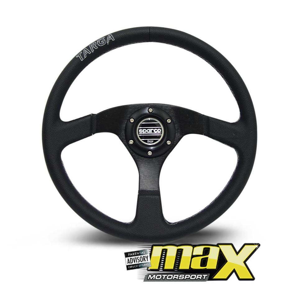 Sparco Racing Style Leather Look Steering Wheel maxmotorsports