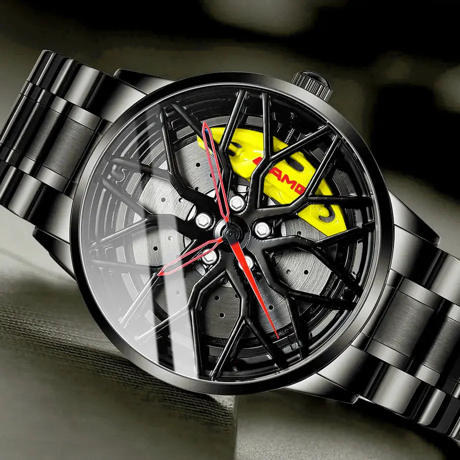 Car Rim Watch Custom Sports Car Rim Wheel Watch - AMG Spinning Face – Max Motorsport