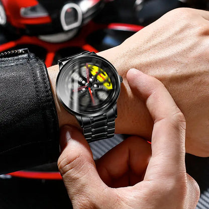 Sports Car Rim Wheel Watch - AMG Spinning Face Max Motorsport