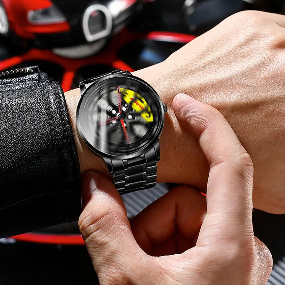 Car Rim Watch Custom Sports Car Rim Wheel Watch - AMG Spinning Face – Max Motorsport