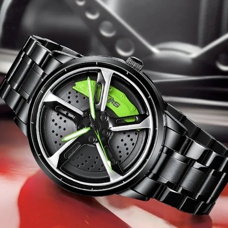 Sports Car Rim Wheel Watch - Audi RS7 Spinning Face Max Motorsport
