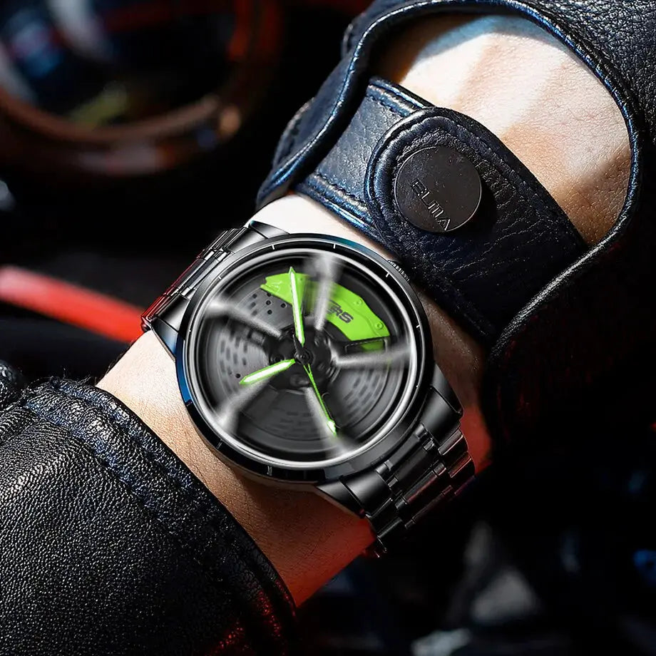 Sports Car Rim Wheel Watch - Audi RS7 Spinning Face Max Motorsport