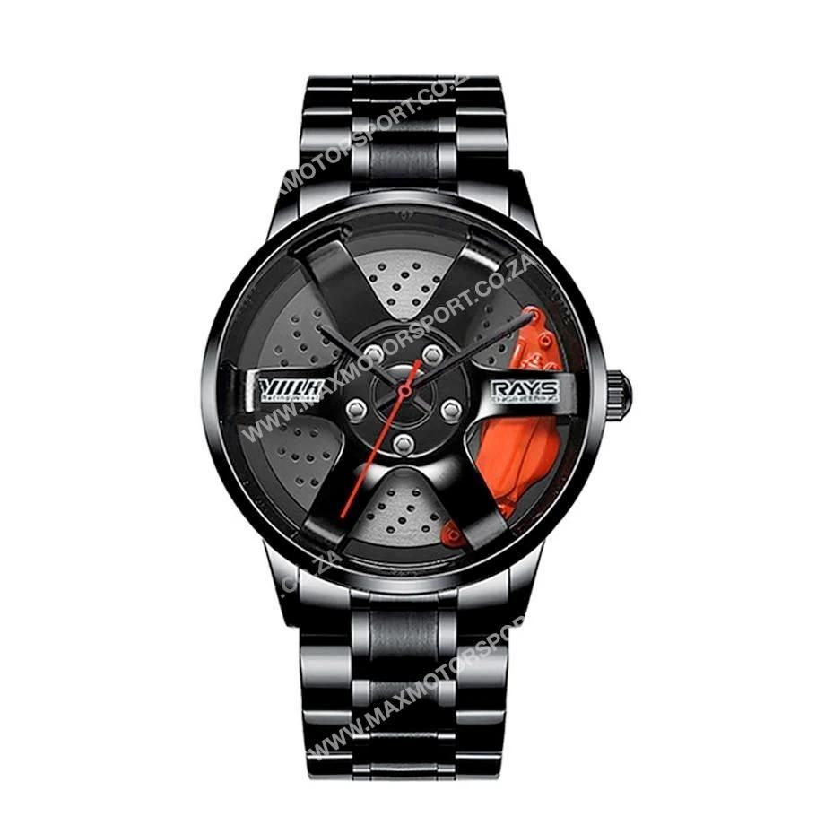 Sports Car Rim Wheel Watch - Rays Volk TE37 Max Motorsport