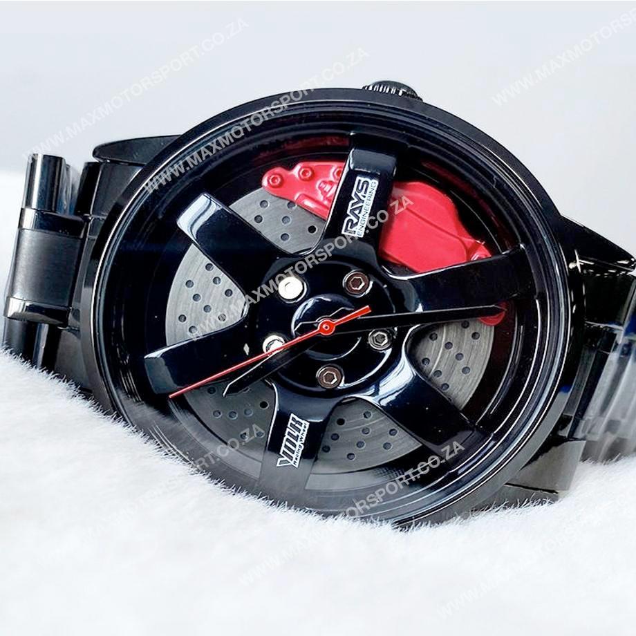 Sports Car Rim Wheel Watch - Rays Volk TE37 Max Motorsport