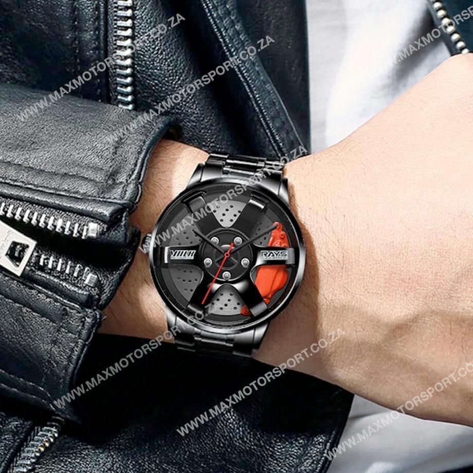 Sports Car Rim Wheel Watch - Rays Volk TE37 Max Motorsport