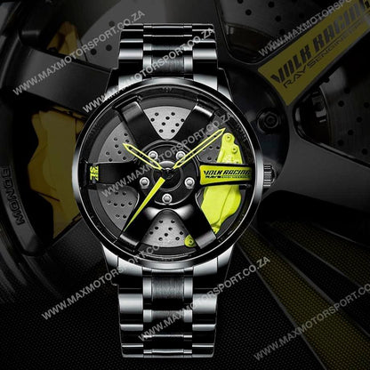 Sports Car Rim Wheel Watch - Rays Volk TE37 Max Motorsport