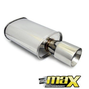 Stainless Steel Single Bullet Back Box With Single Tail Piece maxmotorsports