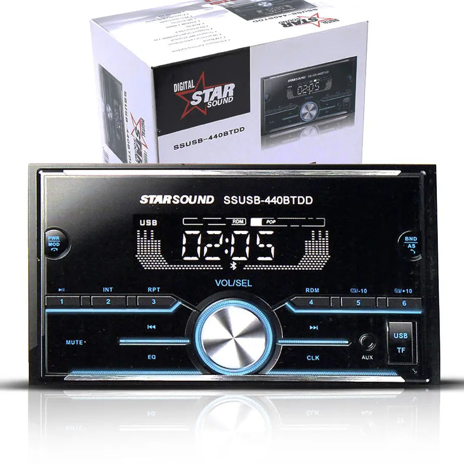 Star Sound SSUSB-440BTDD Double Din Media Player With Bluetooth Max Motorsport