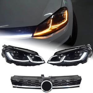 Suitable To Fit - Golf 7 GTi Upgrade Headlight + Grille Kit - Golf 8 Style Max Motorsport