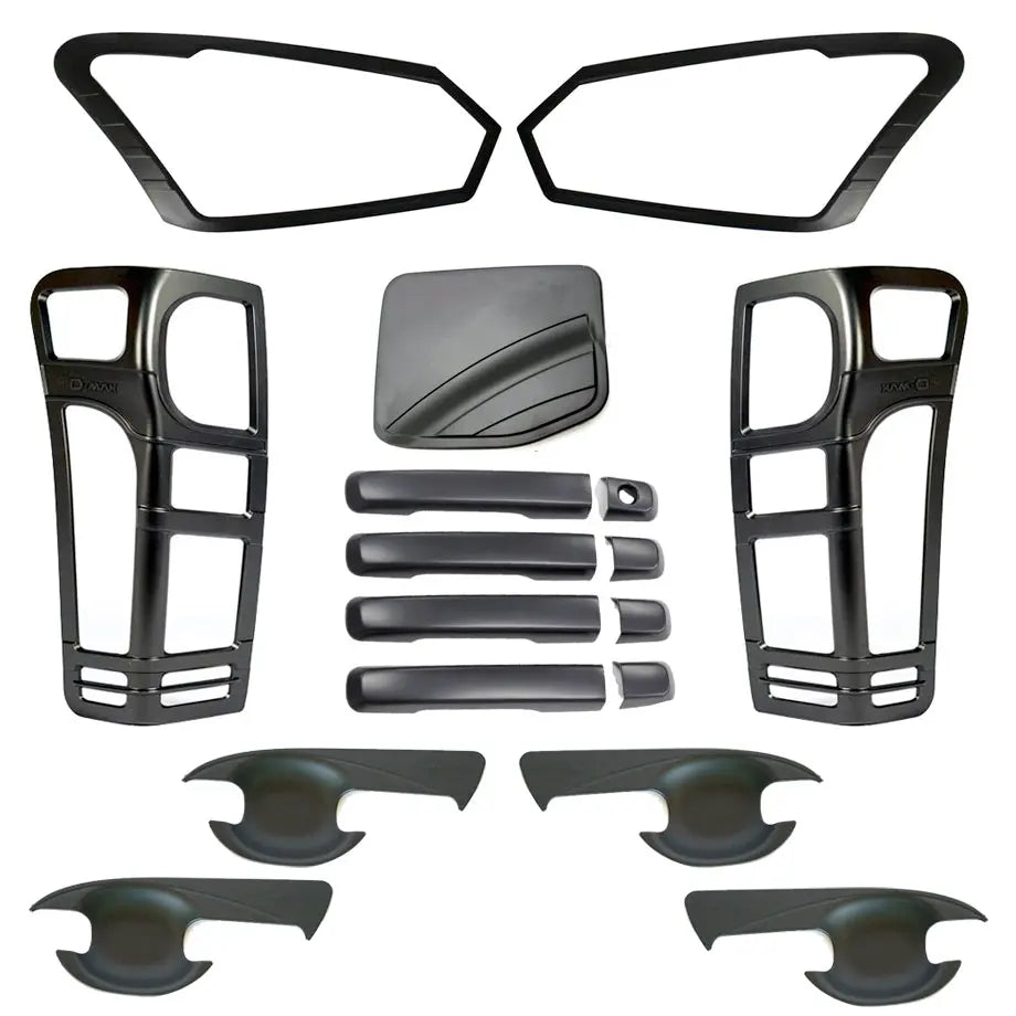 Suitable To Fit - Isuzu D-Max (17-21) Matte Black Accessories Kit (17-Piece) Max Motorsport