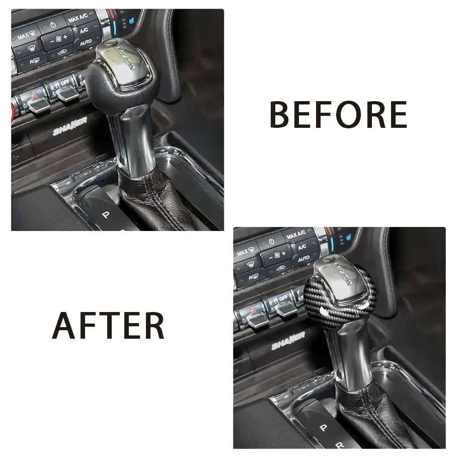 Suitable To Fit - Mustang Carbon Fibre Gear Shift Knob Cover (Automatic) Max Motorsport