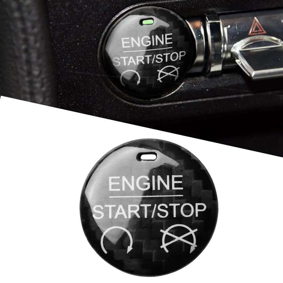 Suitable To Fit - Mustang Carbon Fibre Start Engine Button Sticker Max Motorsport