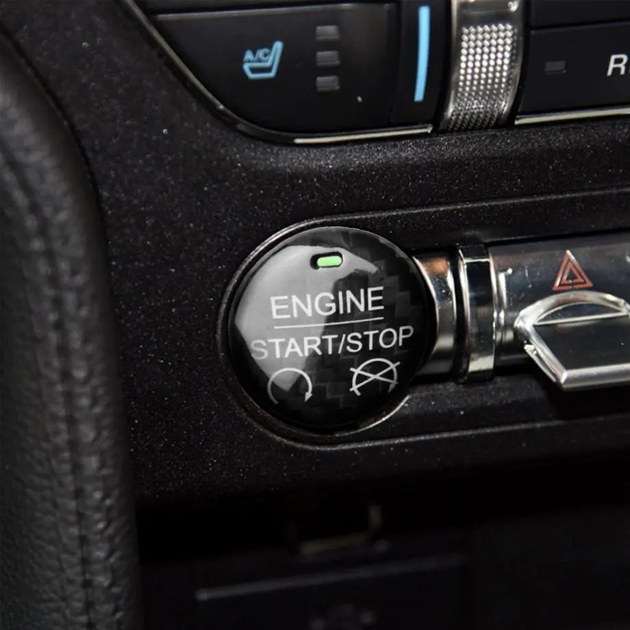 Suitable To Fit - Mustang Carbon Fibre Start Engine Button Sticker Max Motorsport