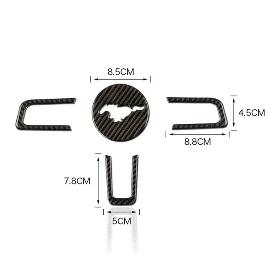 Suitable To Fit - Mustang Carbon Look Steering Wheel Inserts Max Motorsport