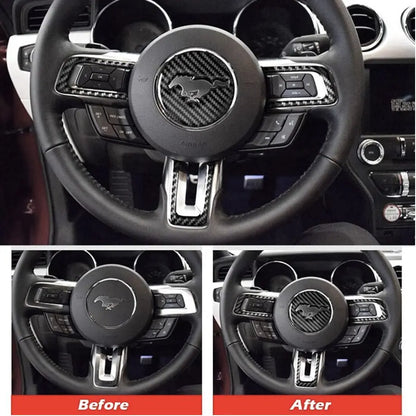Suitable To Fit - Mustang Carbon Look Steering Wheel Inserts Max Motorsport