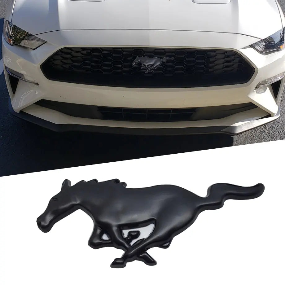Suitable To Fit - Mustang Matte Black Grille Badge Max Motorsport