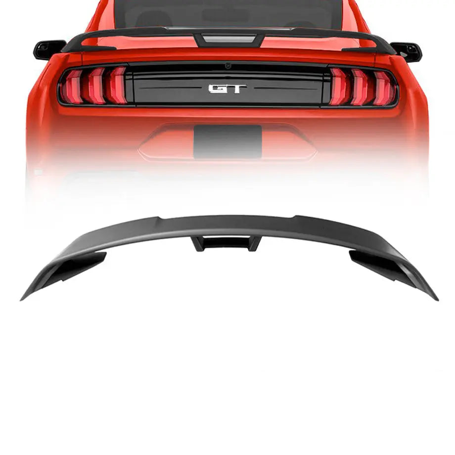 Suitable To Fit - Mustang (15-On) GT500 Style Matte Black Plastic Boot Spoiler Max Motorsport