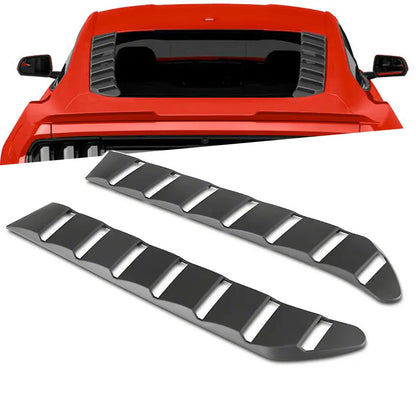 Suitable To Fit - Mustang (15-On) Matte Black Rear Window Louvers (2-Piece) Max Motorsport
