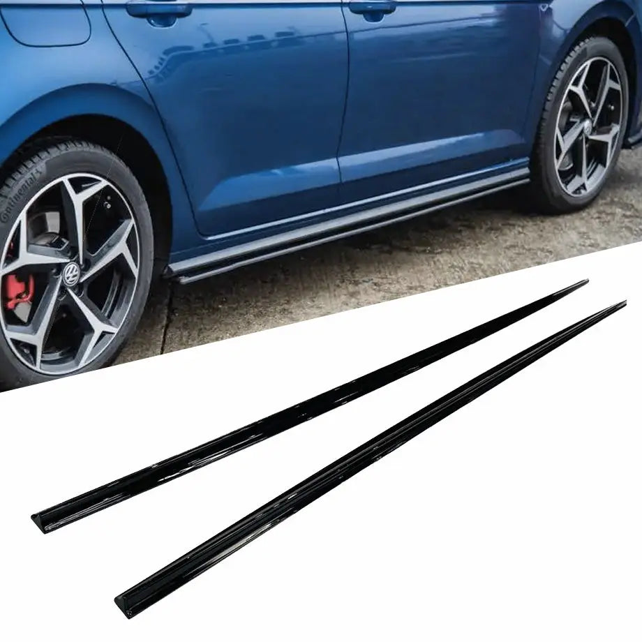 Suitable To Fit - Polo 8 OEM Style Gloss Black Side Skirts Max Motorsport