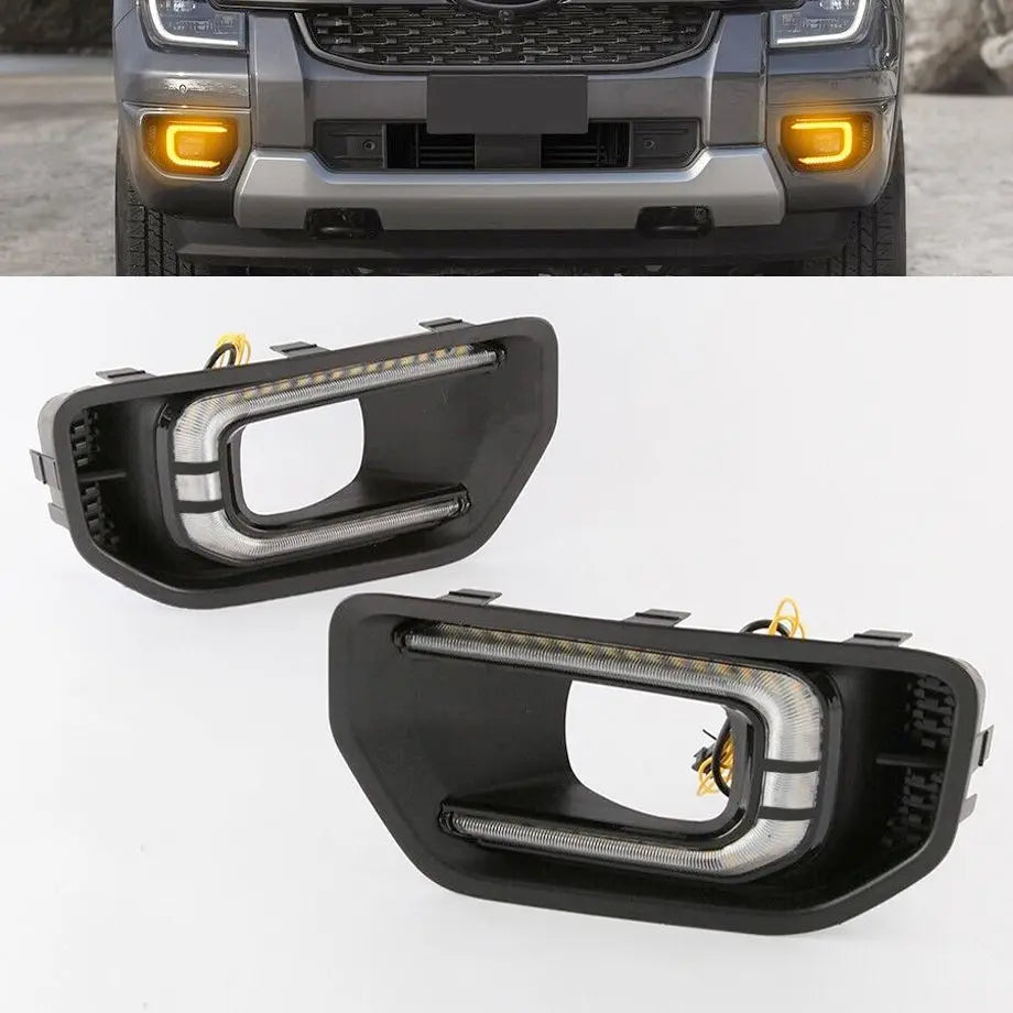 Suitable To Fit - Ranger Next Gen XL / XLT (22-On) Dual Function DRL LED Fog Light Surrounds Max Motorsport