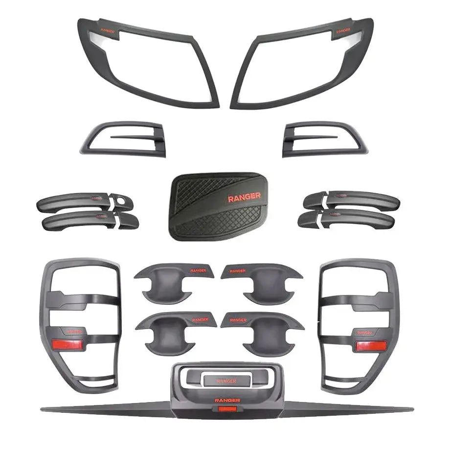 Suitable To Fit - Ranger T6 (12-15) Matte Black Accessories Kit (24-Piece) Max Motorsport