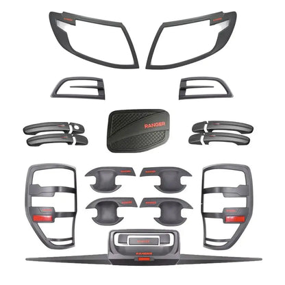 Suitable To Fit - Ranger T6 (12-15) Matte Black Accessories Kit (24-Piece) Max Motorsport