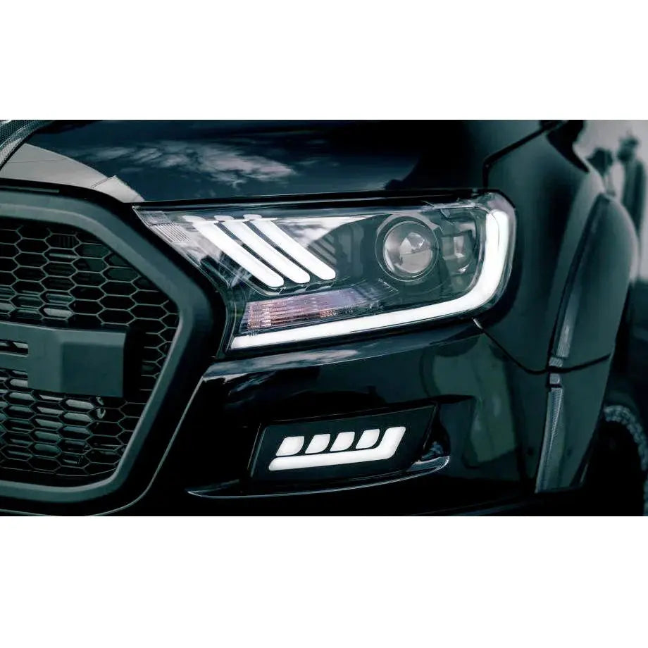 Suitable To Fit - Ranger T7 / T8 Mustang Style DRL LED Projector Headlight (16-22) maxmotorsports