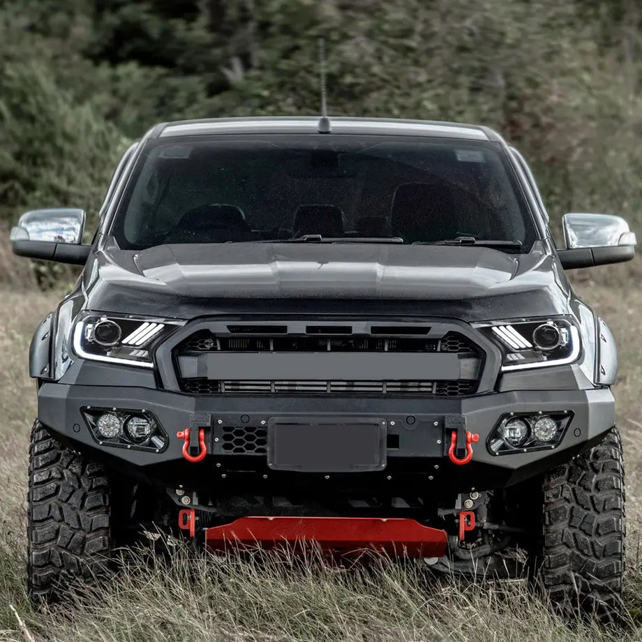 Suitable To Fit - Ranger T7 / T8 Mustang Style DRL LED Projector Headlight (16-On) maxmotorsports
