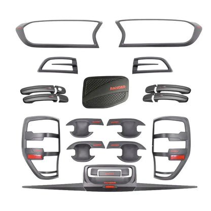 Suitable To Fit - Ranger T7 / T8 (15-On) Matte Black Accessories Kit (24-Piece) Max Motorsport